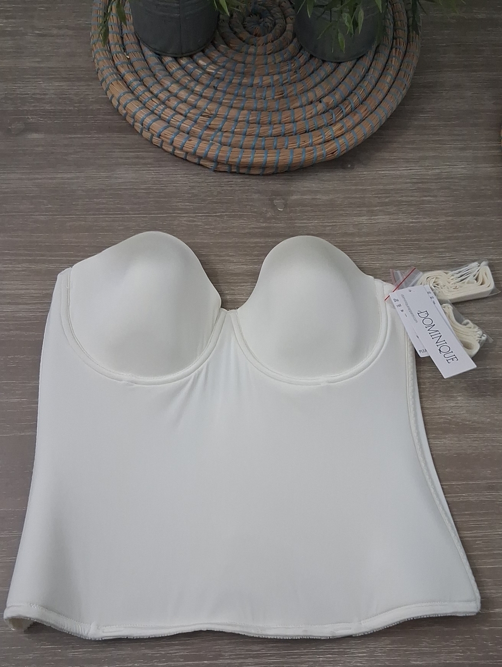Dominique Cream Seamless Padded Hidden Underwire Strapless Longline Bustier